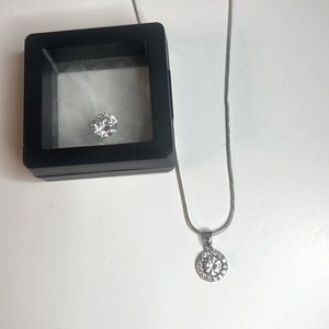 3 Carat Certified Moissanite Necklace and 3 Carat Single Stone
